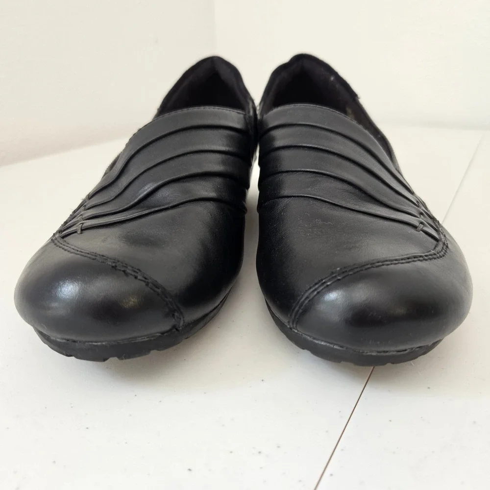 Cobb Hill by New Balance Womens Black Leather Pleated Slip On Pumps 9W CBW07BK